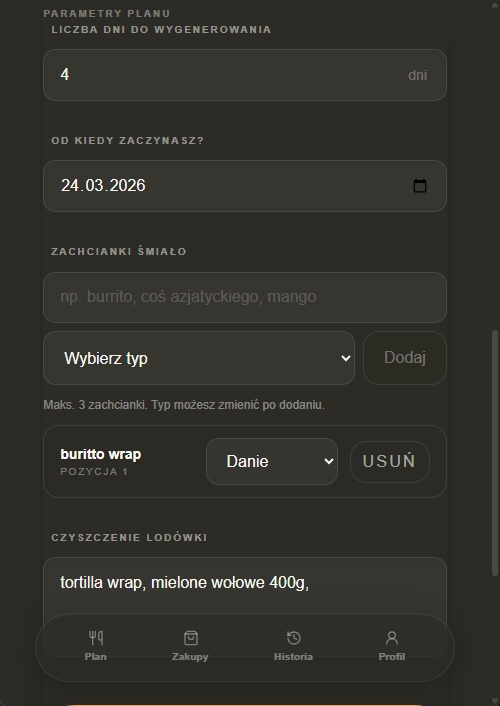 Ekran generacji z zachciankami i meal prep.